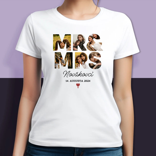 Slovo Z Fotografií: Mr&Mrs - Tričká Pre Pár