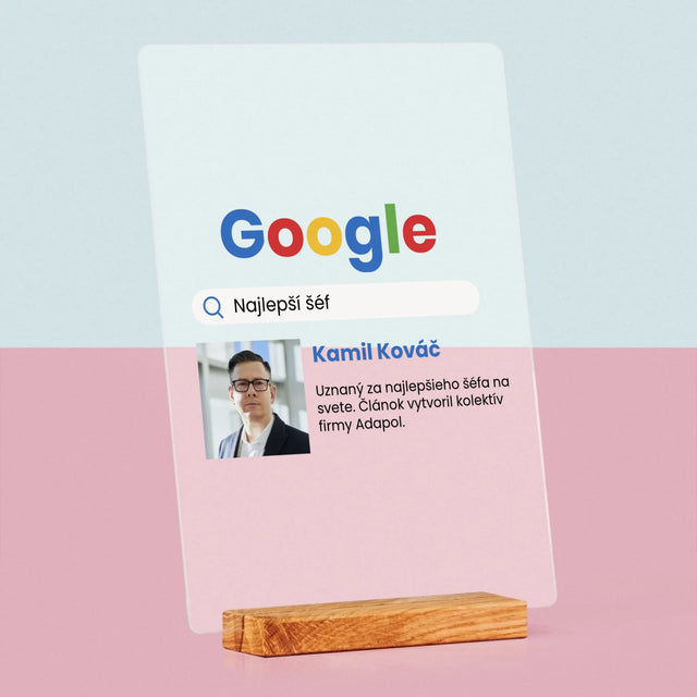 Fotografia A Podpis: Najlepší Šéf Výsledky Google - Tlač Na Akrylové Sklo