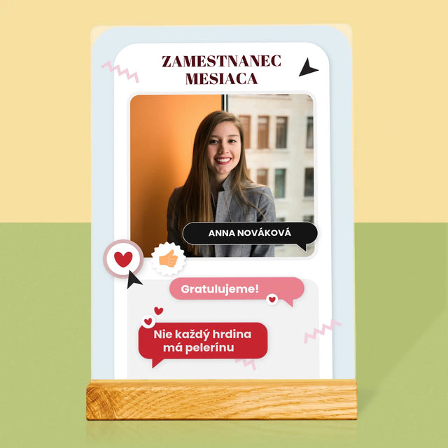 Fotografia A Podpis: Zamestnanec Mesiaca - Tlač Na Akrylové Sklo
