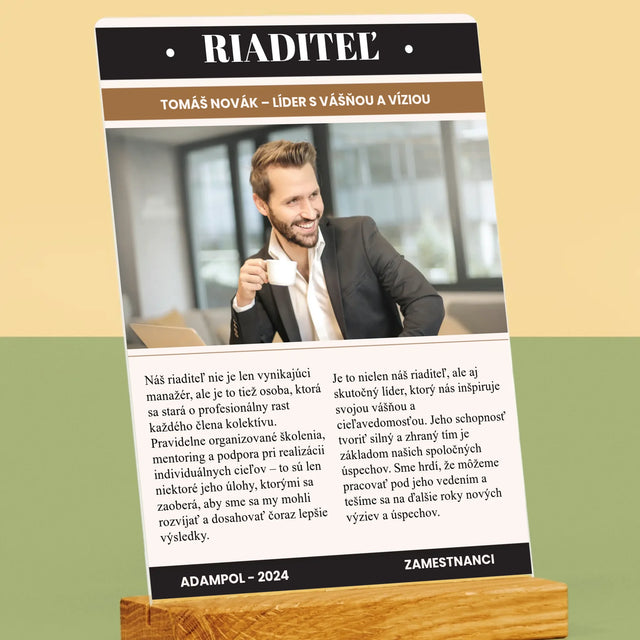 Obálka Časopisu: Riaditeľ - Tlač Na Akrylové Sklo
