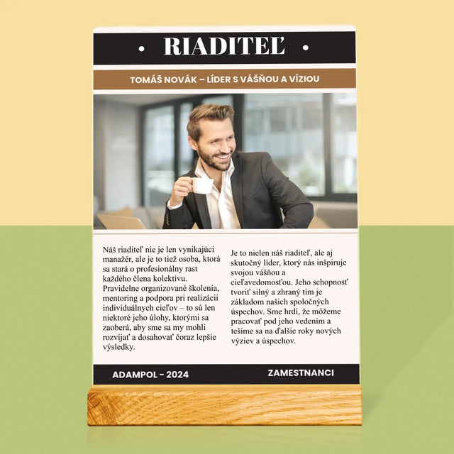 Obálka Časopisu: Riaditeľ - Tlač Na Akrylové Sklo