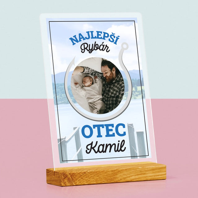 Fotografia A Podpis: Najlepší Rybár Otec - Tlač Na Akrylové Sklo