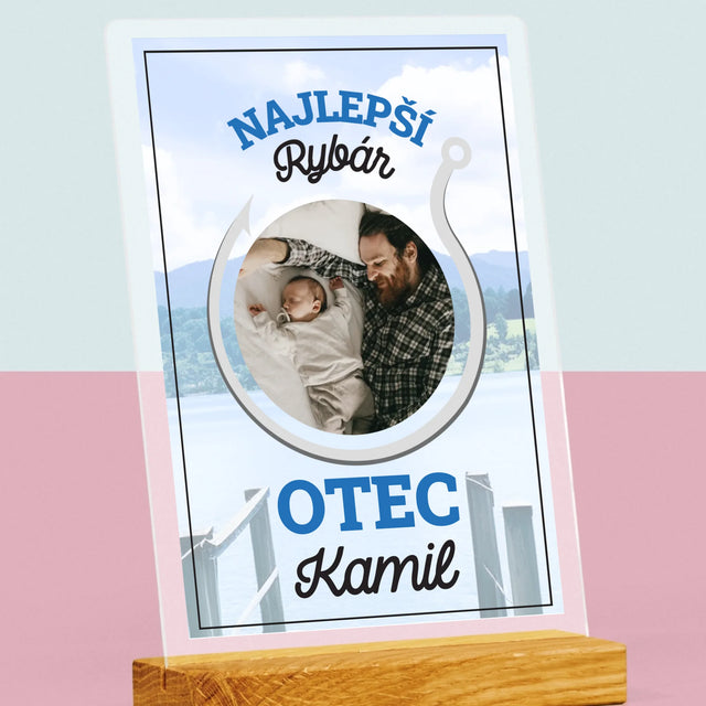 Fotografia A Podpis: Najlepší Rybár Otec - Tlač Na Akrylové Sklo