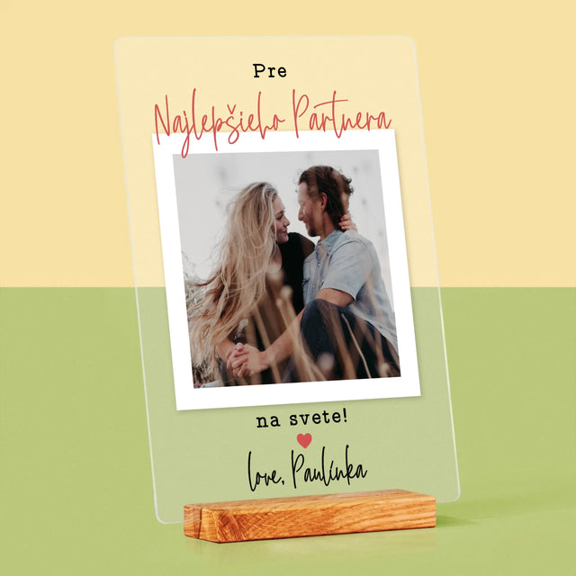 Fotografia A Podpis: Pre Najlepšieho Partnera - Tlač Na Akrylové Sklo
