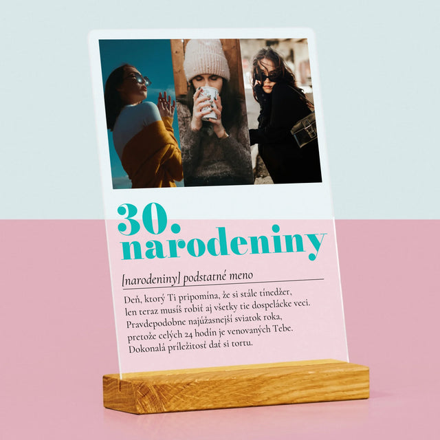 Fotokoláž: 30. Narodeniny Definícia - Tlač Na Akrylové Sklo