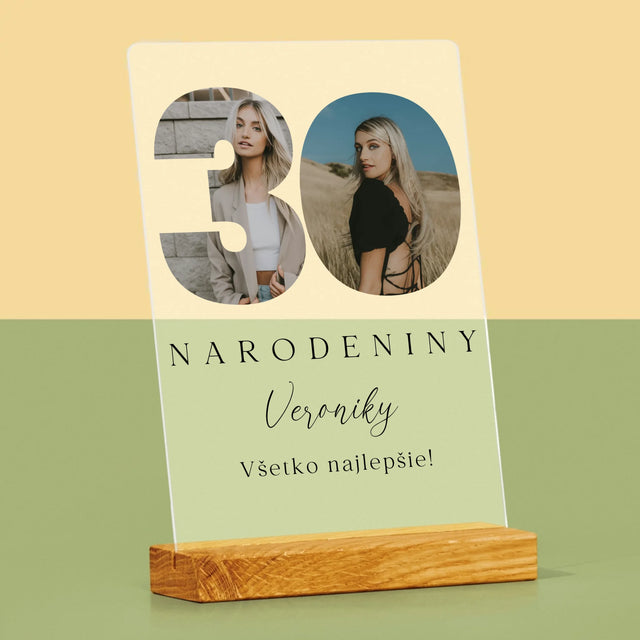 Slovo Z Fotografií: 30. Narodeniny Podpis - Tlač Na Akrylové Sklo