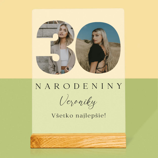Slovo Z Fotografií: 30. Narodeniny Podpis - Tlač Na Akrylové Sklo