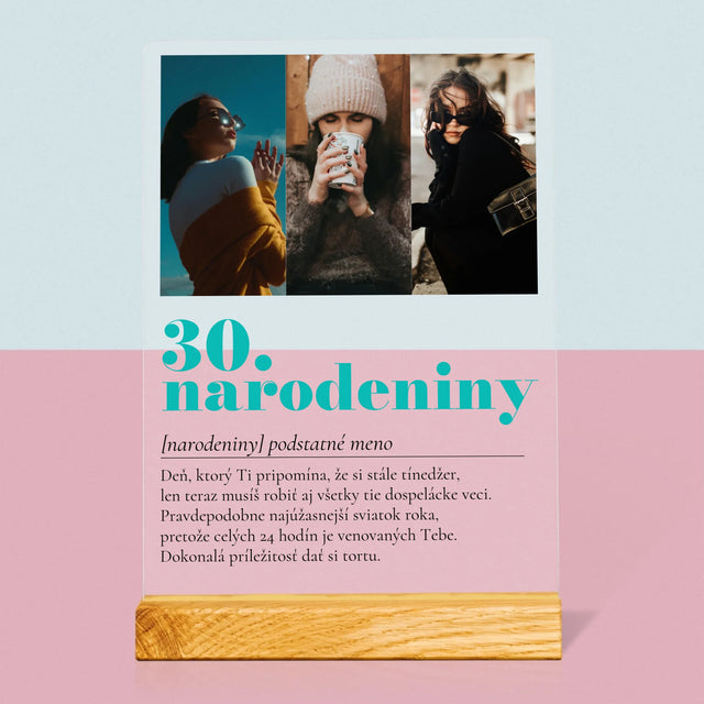 Fotokoláž: 30. Narodeniny Definícia - Tlač Na Akrylové Sklo