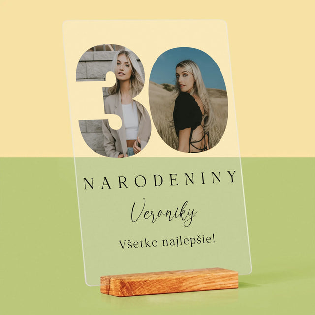 Slovo Z Fotografií: 30. Narodeniny Podpis - Tlač Na Akrylové Sklo