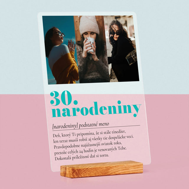 Fotokoláž: 30. Narodeniny Definícia - Tlač Na Akrylové Sklo