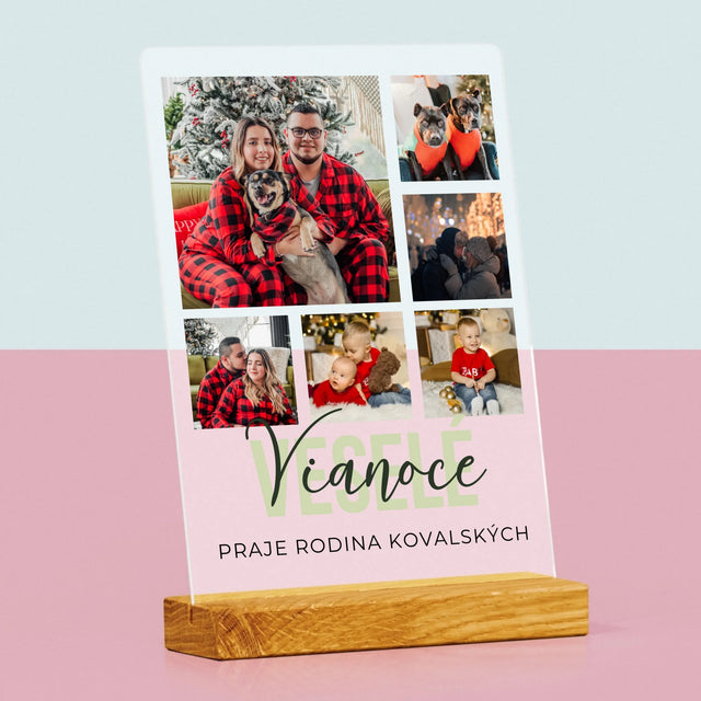Fotokoláž: Veselé Vianoce - Tlač Na Akrylové Sklo
