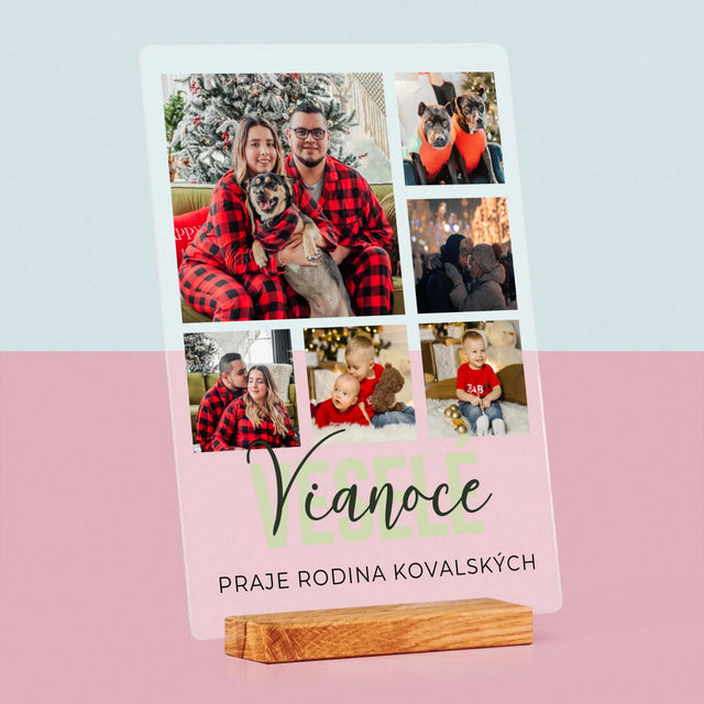 Fotokoláž: Veselé Vianoce - Tlač Na Akrylové Sklo
