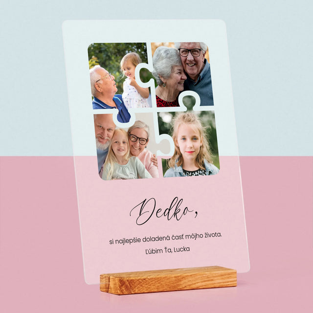 Fotokoláž: Puzzle Fotografie Pre Dedka - Tlač Na Akrylové Sklo