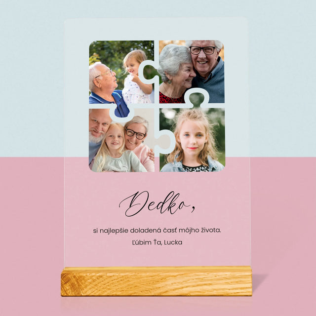 Fotokoláž: Puzzle Fotografie Pre Dedka - Tlač Na Akrylové Sklo