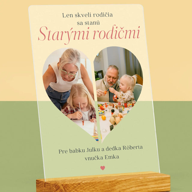 Fotokoláž: Skvelí Rodičia Sa Stanú Starými Rodičmi - Tlač Na Akrylové Sklo