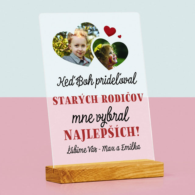 Fotokoláž: Keď Boh Prideľoval Starých Rodičov - Tlač Na Akrylové Sklo