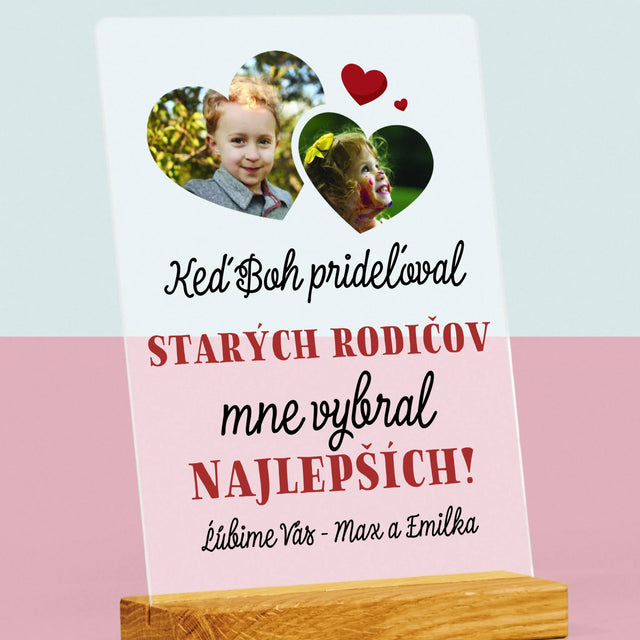 Fotokoláž: Keď Boh Prideľoval Starých Rodičov - Tlač Na Akrylové Sklo