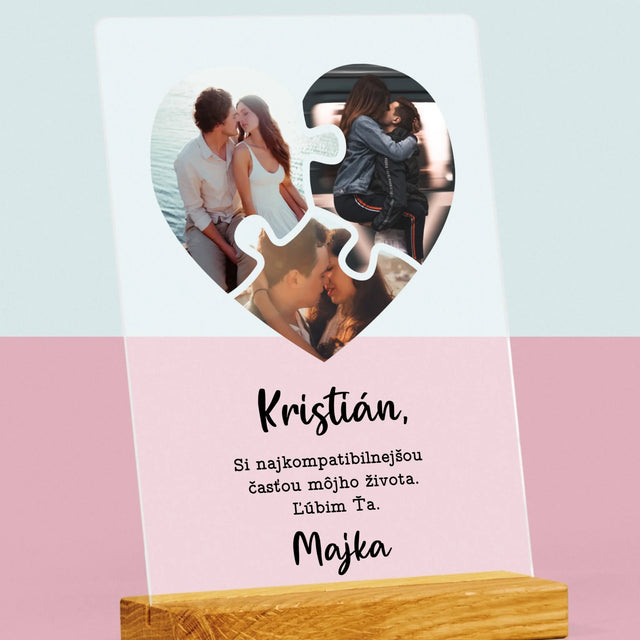 Fotokoláž: Valentínske Puzzle - Tlač Na Akrylové Sklo