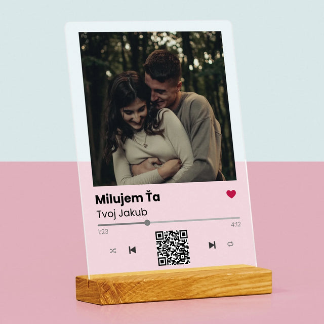 Fotografia A Podpis: Spotify S Qr Kódom - Tlač Na Akrylové Sklo