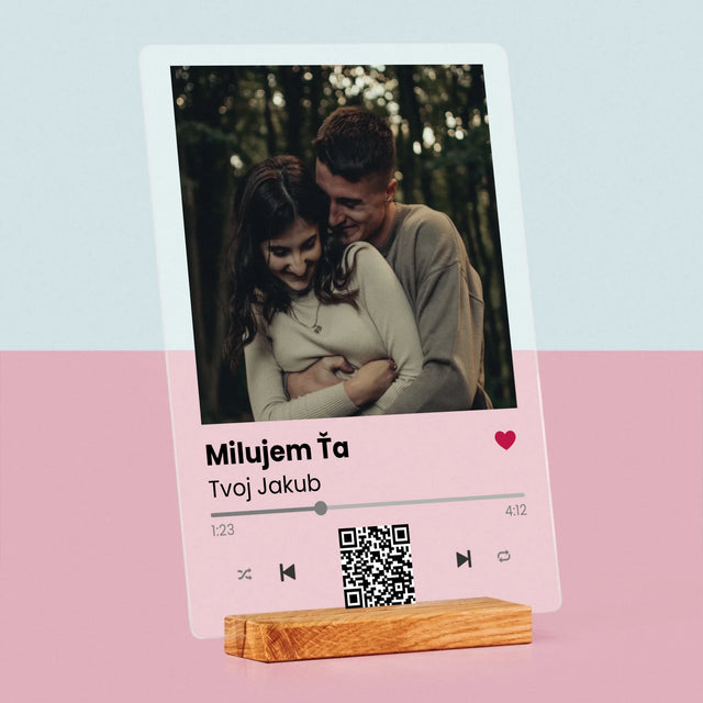 Fotografia A Podpis: Spotify S Qr Kódom - Tlač Na Akrylové Sklo