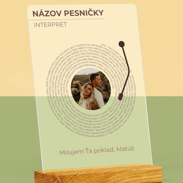 Fotografia A Podpis: Naša Pesnička Vinylová Platňa - Tlač Na Akrylové Sklo