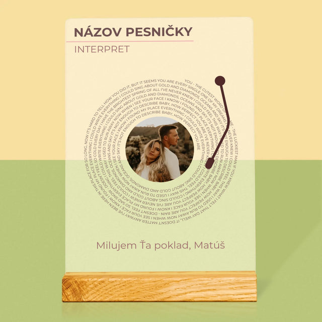 Fotografia A Podpis: Naša Pesnička Vinylová Platňa - Tlač Na Akrylové Sklo