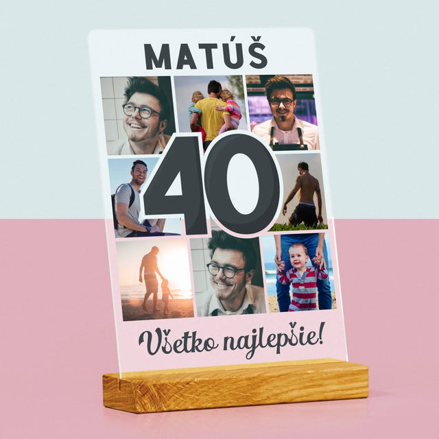 Fotokoláž: 40 Rokov - Tlač Na Akrylové Sklo