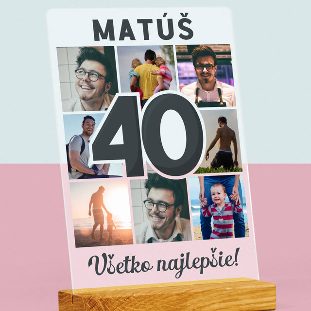 Fotokoláž: 40 Rokov - Tlač Na Akrylové Sklo