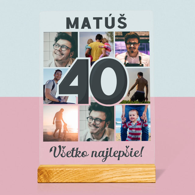 Fotokoláž: 40 Rokov - Tlač Na Akrylové Sklo