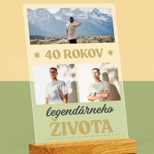 Fotokoláž: 40 Rokov Legendárneho Života - Tlač Na Akrylové Sklo