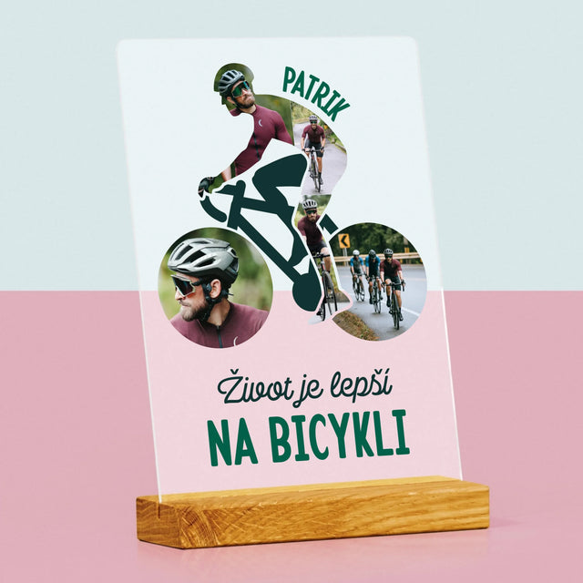 Tvar Z Fotografií: Život Je Lepší Na Bicykli - Tlač Na Akrylové Sklo