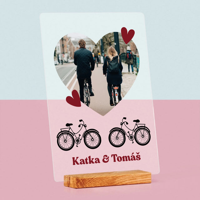 Fotografia A Podpis: Cyklistický Pár - Tlač Na Akrylové Sklo