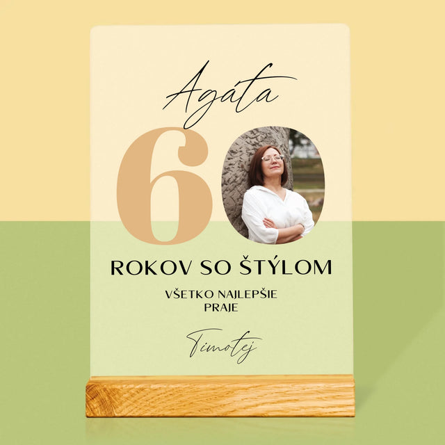 Fotografia A Podpis: 60 Rokov So Štýlom - Tlač Na Akrylové Sklo