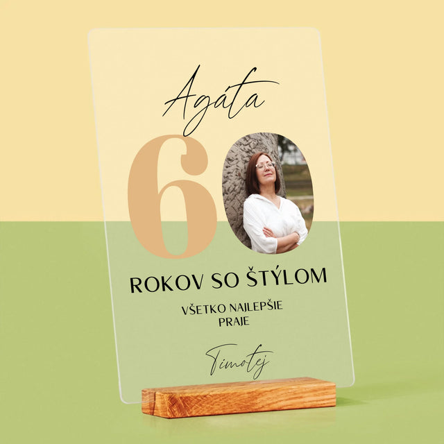 Fotografia A Podpis: 60 Rokov So Štýlom - Tlač Na Akrylové Sklo