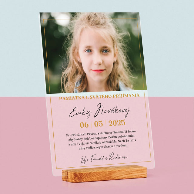 Fotografia A Podpis: Priania Pri Príležitosti Prvého Svätého Prijímania - Tlač Na Akrylové Sklo