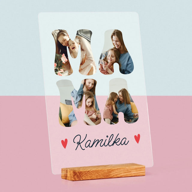 Slovo Z Fotografií: Mama Meno - Tlač Na Akrylové Sklo