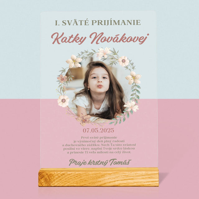 Fotografia A Podpis: Prvé Sväté Prijímanie Kvety - Tlač Na Akrylové Sklo