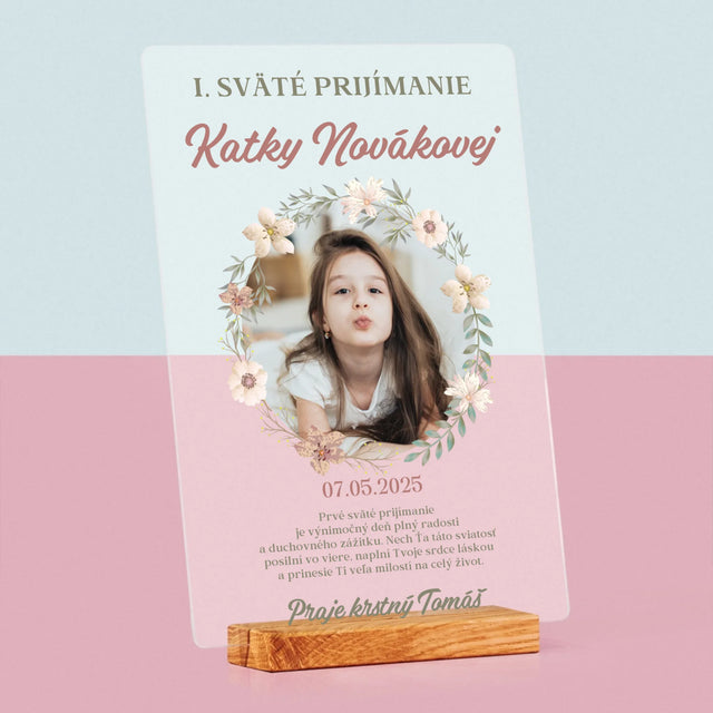 Fotografia A Podpis: Prvé Sväté Prijímanie Kvety - Tlač Na Akrylové Sklo