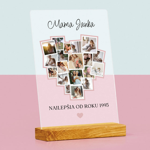 Fotokoláž: Srdce Pre Mamu - Tlač Na Akrylové Sklo