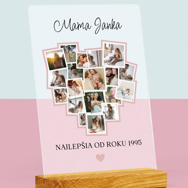 Fotokoláž: Srdce Pre Mamu - Tlač Na Akrylové Sklo