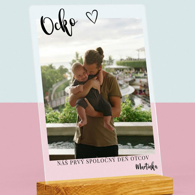 Fotografia A Podpis: Prvý Deň Ocka - Tlač Na Akrylové Sklo