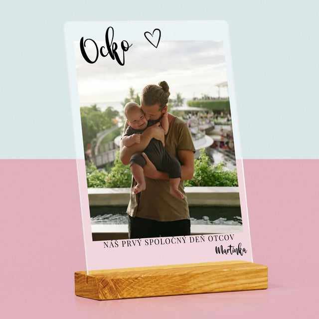 Fotografia A Podpis: Prvý Deň Ocka - Tlač Na Akrylové Sklo