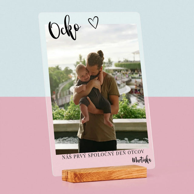 Fotografia A Podpis: Prvý Deň Ocka - Tlač Na Akrylové Sklo