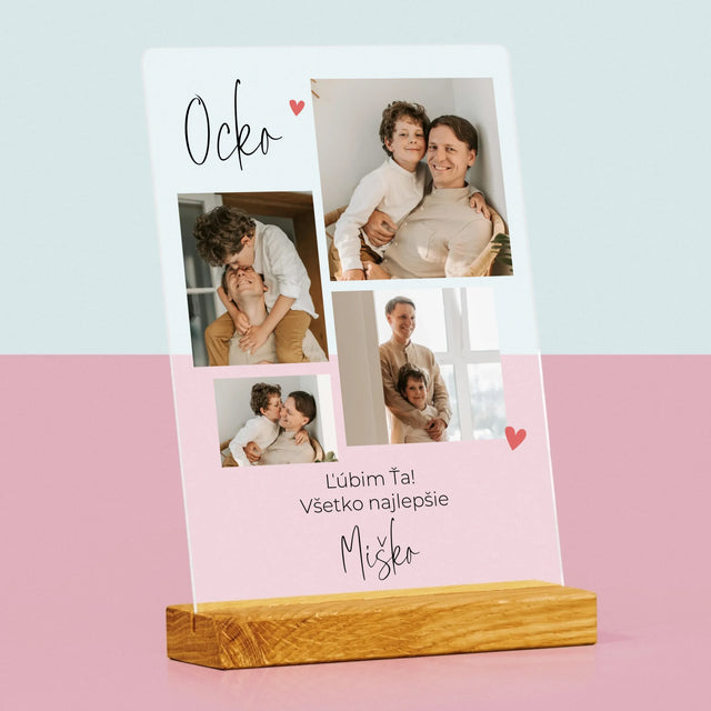Fotokoláž: Ocko, Ľúbim Ťa - Tlač Na Akrylové Sklo