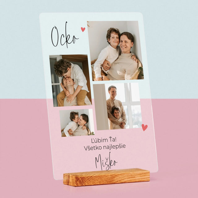 Fotokoláž: Ocko, Ľúbim Ťa - Tlač Na Akrylové Sklo