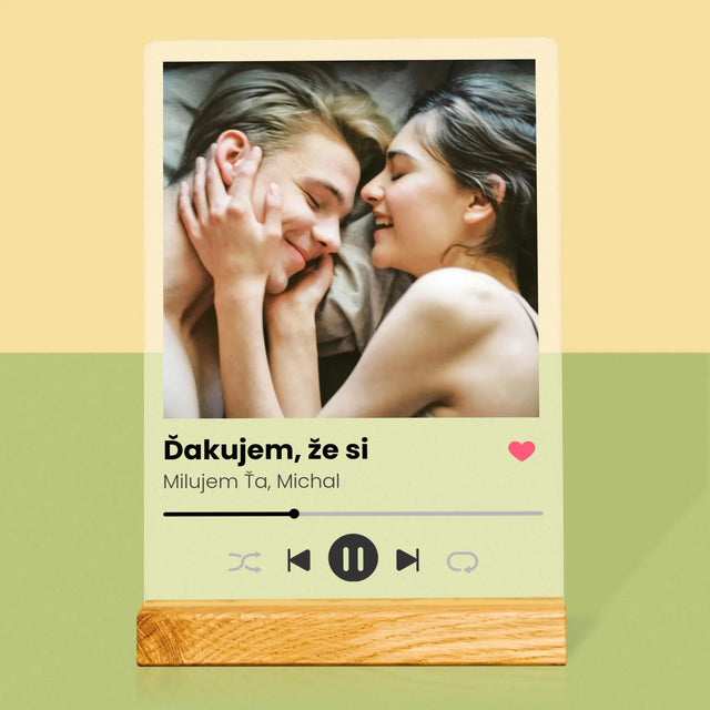 Fotografia A Podpis: Spotify Pre Priateľku - Tlač Na Akrylové Sklo