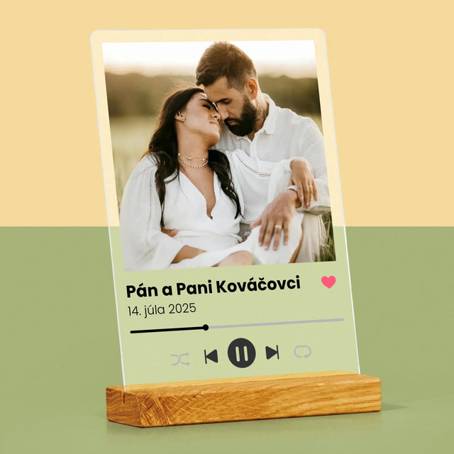 Fotografia A Podpis: Spotify Pre Mladomanželov - Tlač Na Akrylové Sklo
