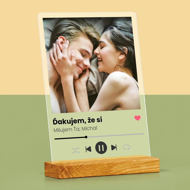 Fotografia A Podpis: Spotify Pre Priateľku - Tlač Na Akrylové Sklo