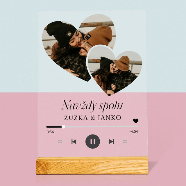 Fotokoláž: Spotify Srdcia - Tlač Na Akrylové Sklo