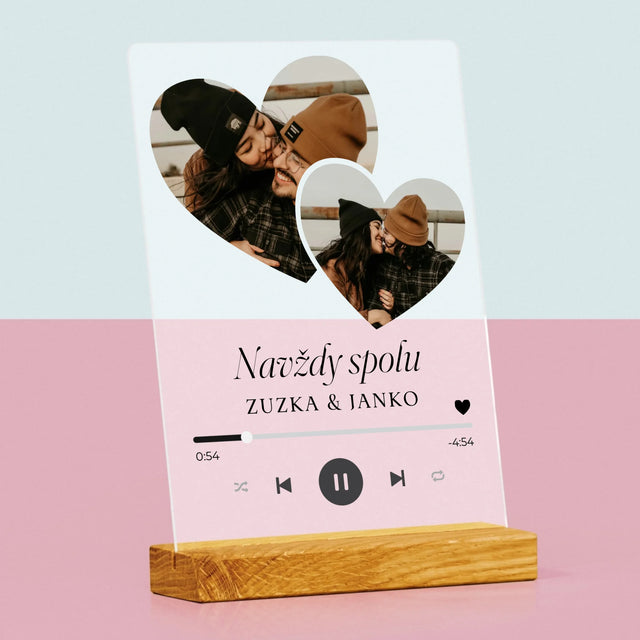 Fotokoláž: Spotify Srdcia - Tlač Na Akrylové Sklo